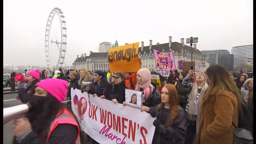 UK Women March for Global Rights Shakeup