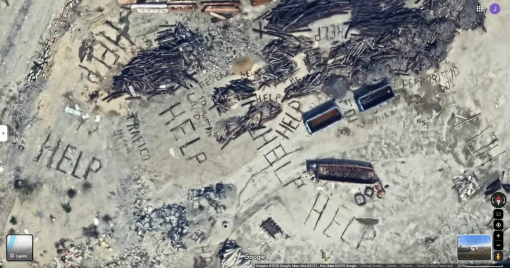 Satellite Image Reveals Chilling ‘HELP’ Signs in California, Stirring Social Media Speculation | The Gateway Pundit
