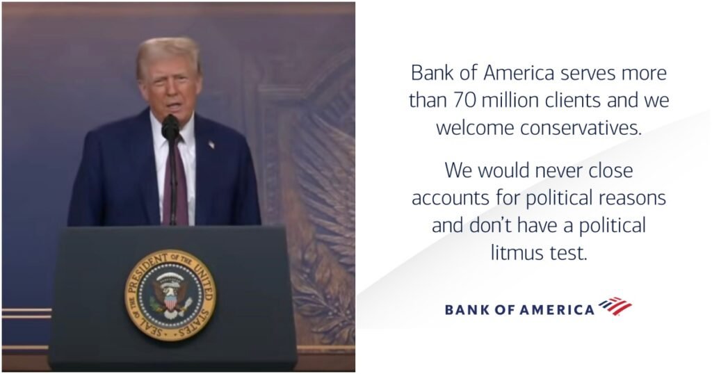 Bank of America Denies Debanking Conservatives After Trump Publicly Shames CEO Brian Moynihan to His Face at Globalist WEF Summit | The Gateway Pundit Bank of America Denies Debanking Conservatives After Trump Publicly Shames CEO Brian Moynihan to His Face at Globalist WEF Summit | The Gateway Pundit
